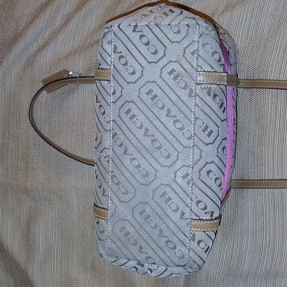 Authentic Coach Signature Brown Classic Logo and Pink Stripe Tote - Picture 7 of 11